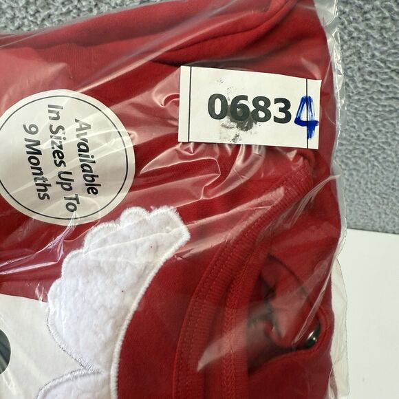 Holiday Time Christmas Baby One Piece Sleeper Red Santa 100% Cotton 3-6 Months - Picture 8 of 8
